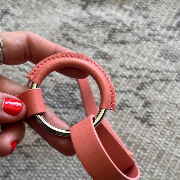 Akris Coral Leather Belt with Silver Buckle main image 5